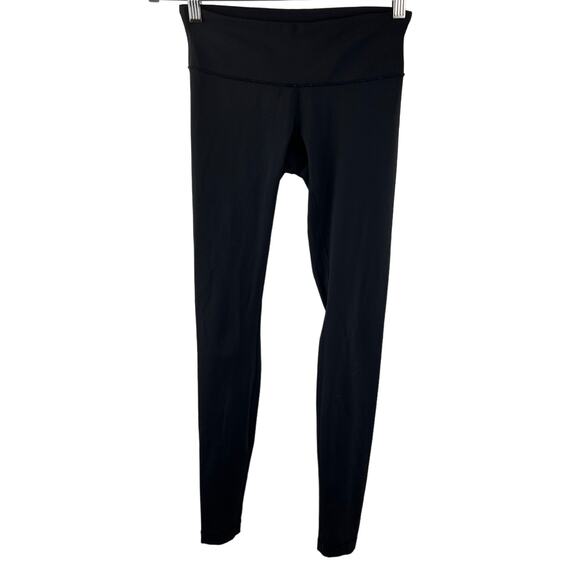 LULULEMON Low Rise Leggings Black Elastic Waist Sweat-Wicking Activewear Size 4 - Picture 1 of 6